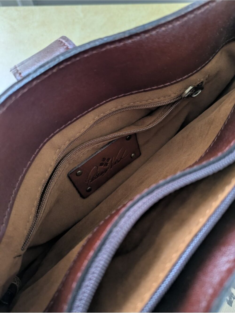 Patricia Nash Brown Leather Handbag Purse - Picture 10 of 14